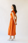 The Stansberry Mock Neck Midi Dress in Burnt Orange