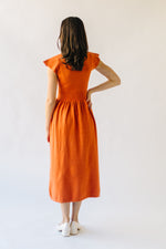 The Stansberry Mock Neck Midi Dress in Burnt Orange