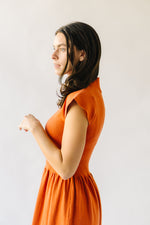 The Stansberry Mock Neck Midi Dress in Burnt Orange