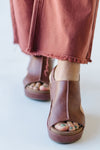 The Carley Wedge Sandal in Bourbon Leather