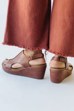 The Carley Wedge Sandal in Bourbon Leather