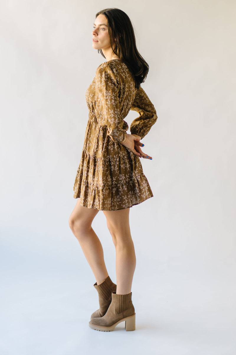 The Castrop Embroidered Dress in Brown