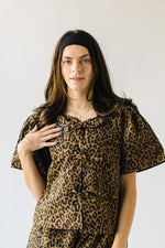 The Dorinda Tie Detail Blouse in Leopard