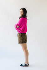 The Riggs Button-Down Sweater in Fuchsia