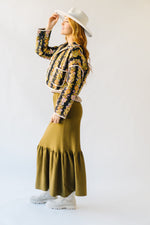 The Rivault Knit Maxi Skirt in Moss