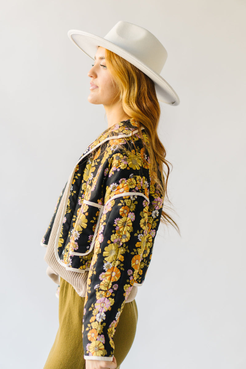 The Durgan Floral Jacket in Black Multi