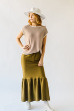 The Rivault Knit Maxi Skirt in Moss