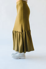 The Rivault Knit Maxi Skirt in Moss