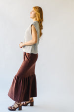 The Rivault Knit Maxi Skirt in Brown