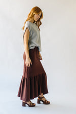 The Rivault Knit Maxi Skirt in Brown