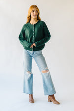 The Riggs Button-Down Sweater in Forest Green