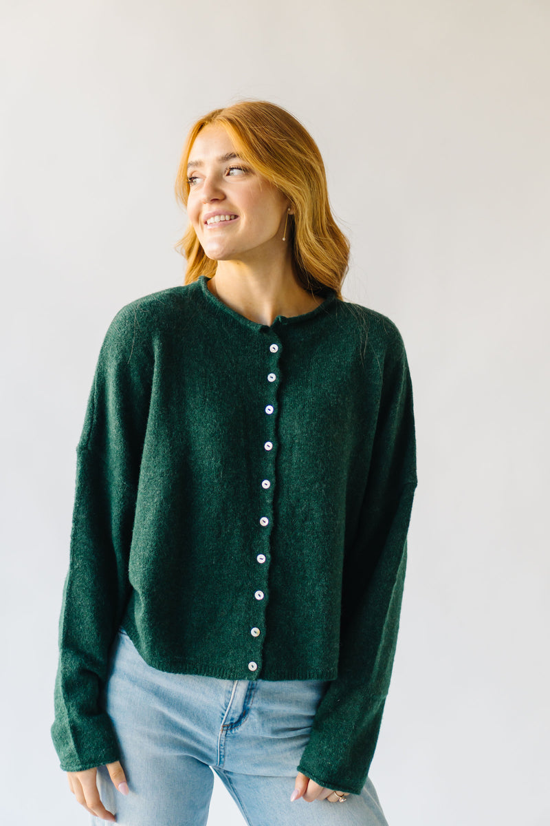 The Riggs Button-Down Sweater in Forest Green