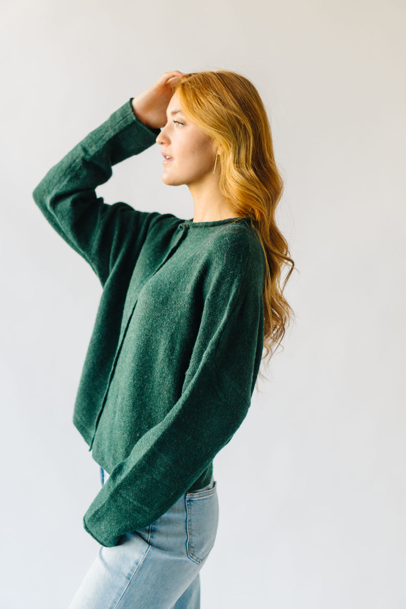 The Riggs Button-Down Sweater in Forest Green