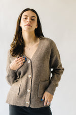 The Falterman Button-Up V-Neck Cardigan in Tan