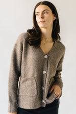 The Falterman Button-Up V-Neck Cardigan in Tan