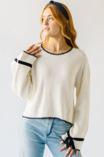 The Munafo Wrist Tie Sweater in Cream