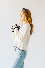 The Munafo Wrist Tie Sweater in Cream