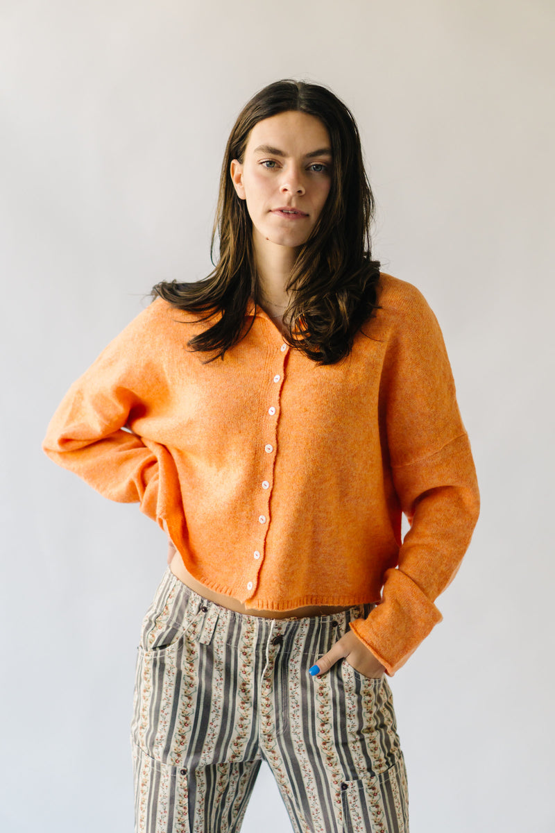 The Riggs Button-Down Sweater in Orange