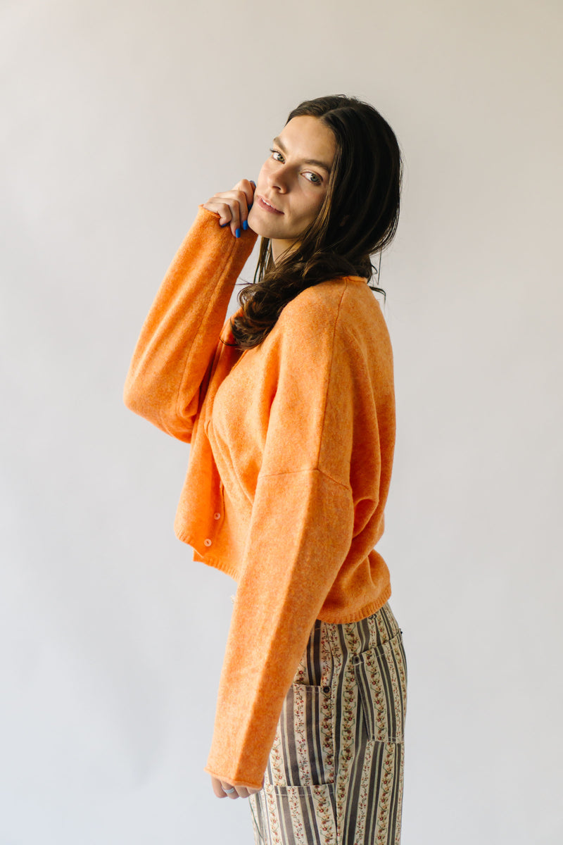 The Riggs Button-Down Sweater in Orange