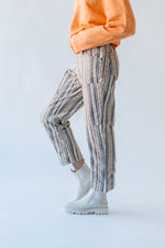 Free People: Super Sonic Printed Slim Pant in Grey Combo