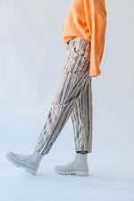 Free People: Super Sonic Printed Slim Pant in Grey Combo