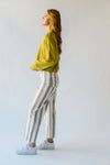 The Petersen Striped Pant in Beige + Cream