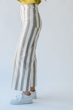 The Petersen Striped Pant in Beige + Cream