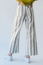 The Petersen Striped Pant in Beige + Cream