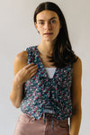 The Wisco Floral Tie Vest in Navy