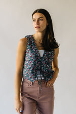 The Wisco Floral Tie Vest in Navy