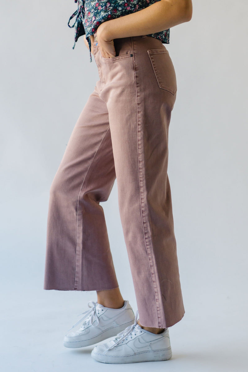 The Blaney High Rise Wide Leg Jean in Dried Rose