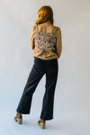 The Glidden Embroidered Peplum Blouse in Taupe