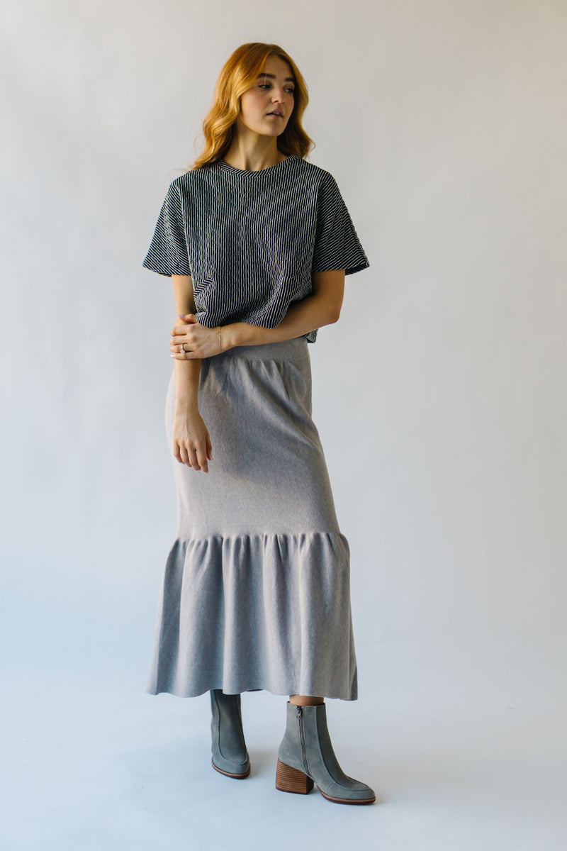 The Rivault Knit Maxi Skirt in Heather Grey