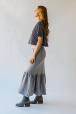 The Rivault Knit Maxi Skirt in Heather Grey