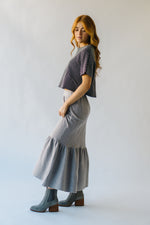 The Rivault Knit Maxi Skirt in Heather Grey