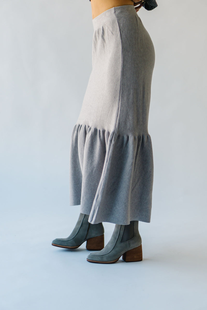 The Rivault Knit Maxi Skirt in Heather Grey