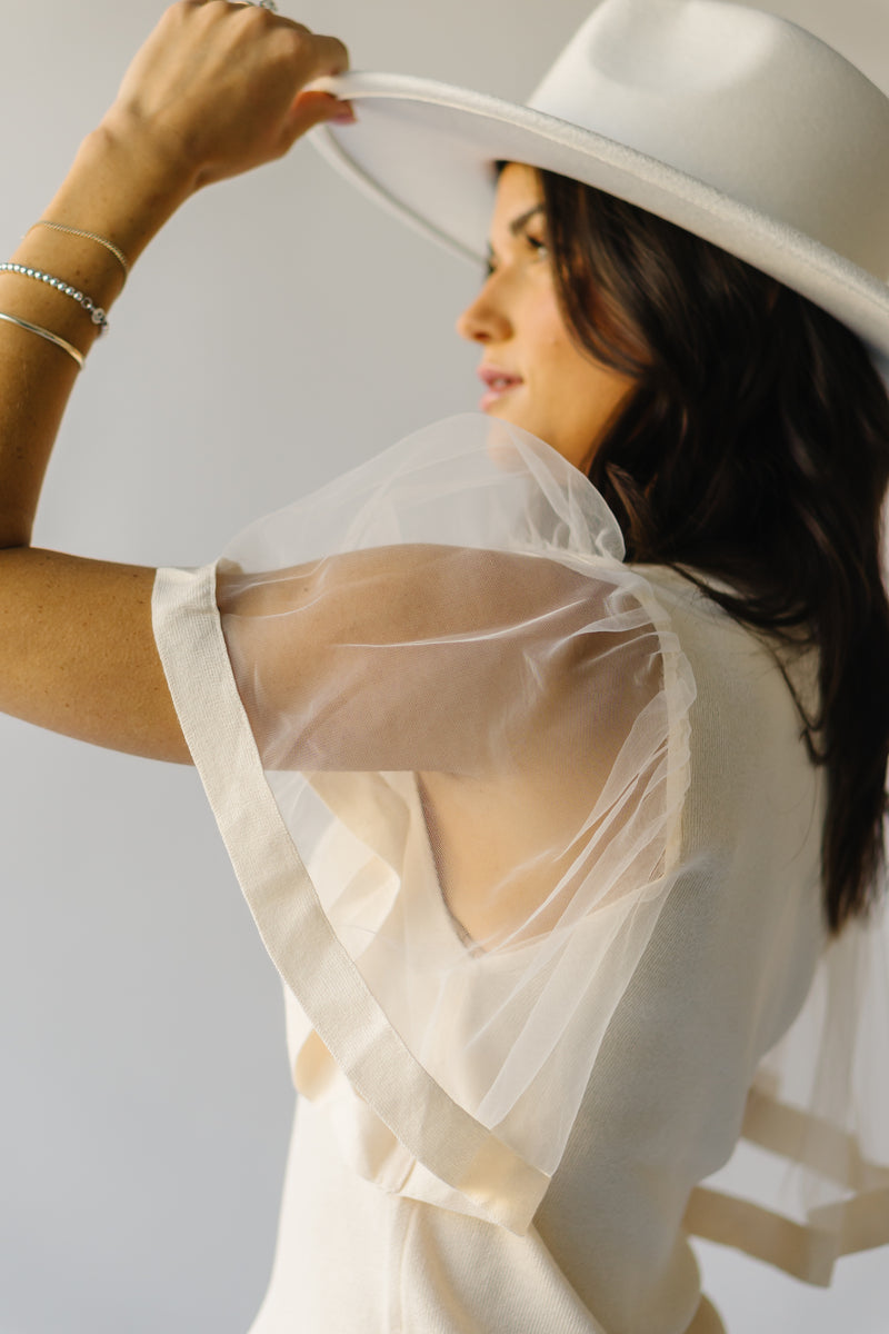 The Scipio Sheer Sleeved Blouse in Cream