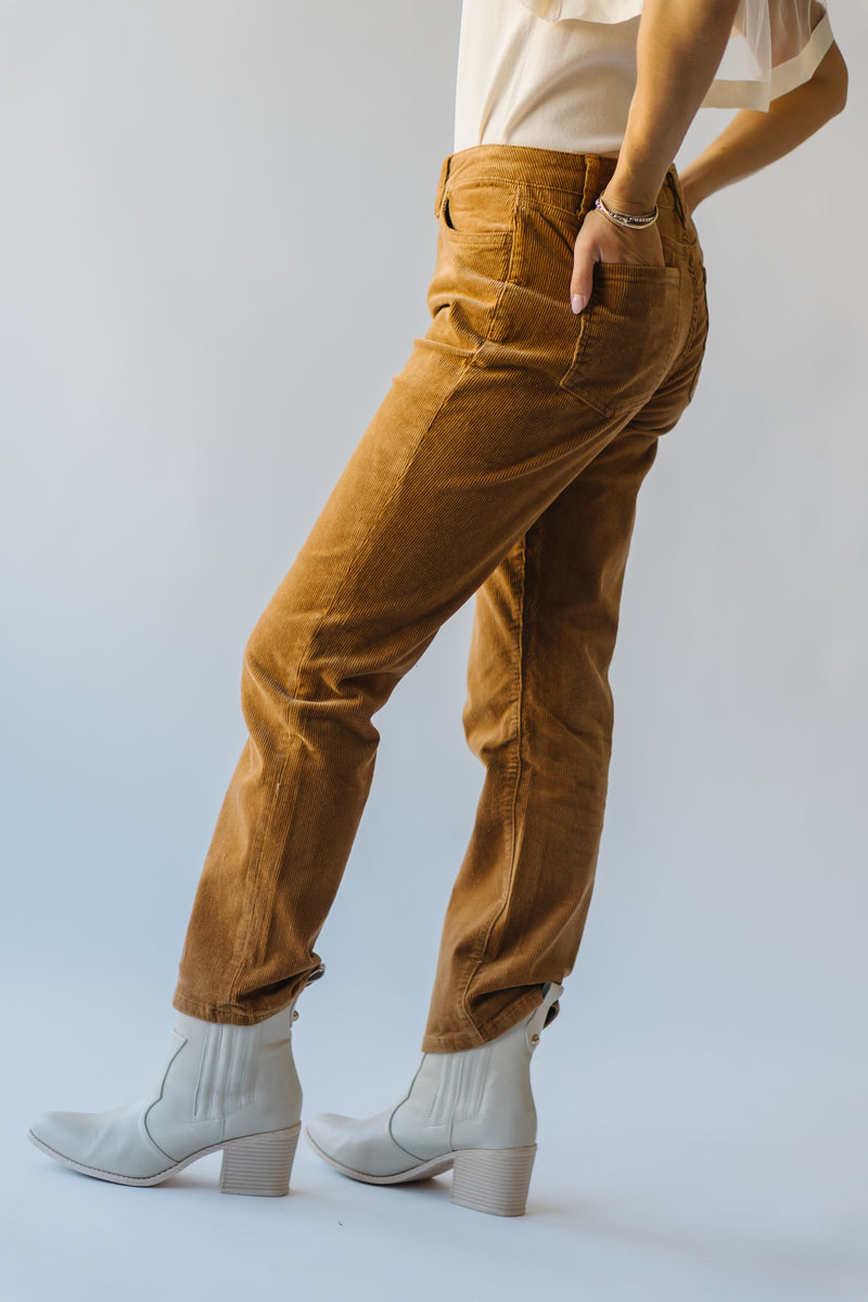 The Fridley Mid Rise Ankle Straight Jean in Camel