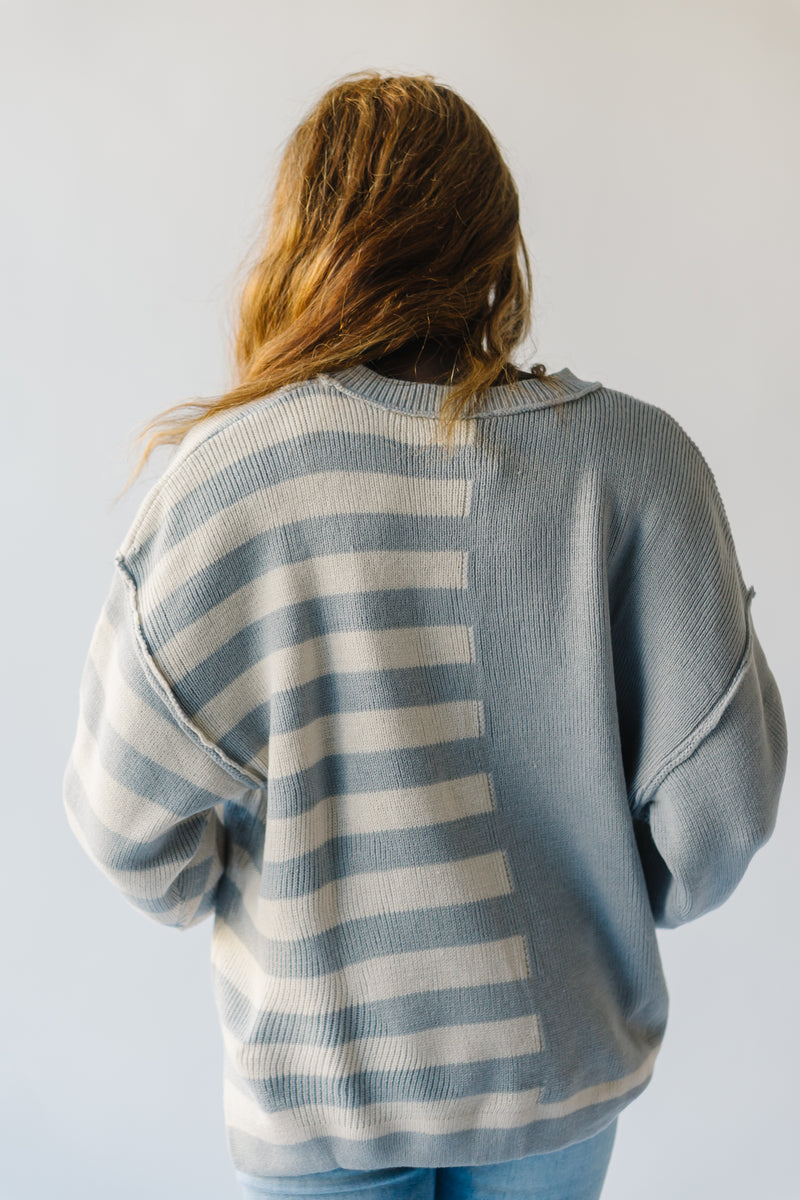 The Milltown Colorblock Sweater in Cloud + Oatmilk
