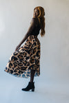 The Dustin Pleated Midi Skirt in Leopard