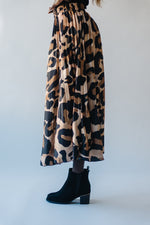The Dustin Pleated Midi Skirt in Leopard