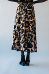 The Dustin Pleated Midi Skirt in Leopard