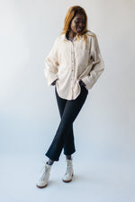 The Marengo Corduroy Shacket in Sand