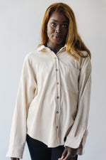 The Marengo Corduroy Shacket in Sand