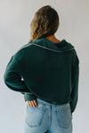 The Belding Piped Detail Half Zip in Pine Green