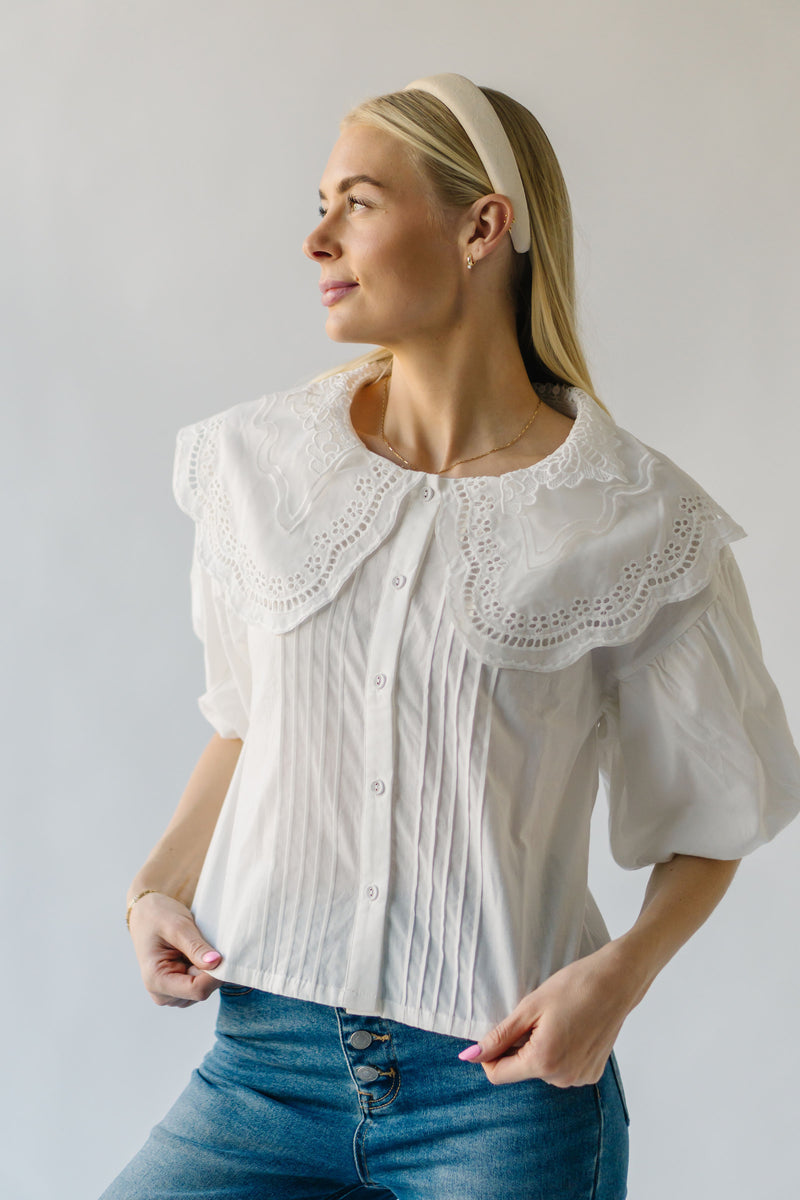 The Deswell Collared Blouse in White