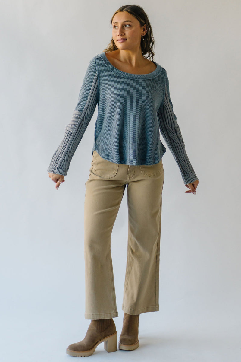 The Rooker Wide Leg Crop Jean in Sandstone