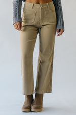 The Rooker Wide Leg Crop Jean in Sandstone