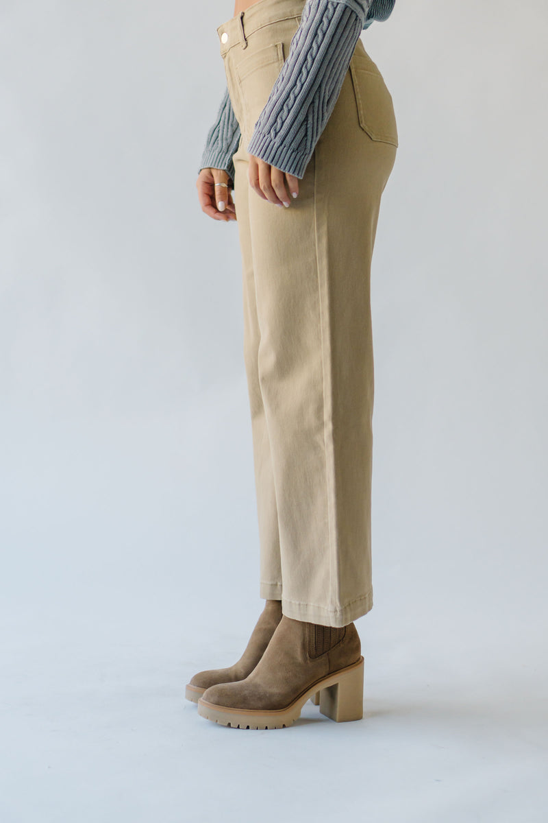 The Rooker Wide Leg Crop Jean in Sandstone