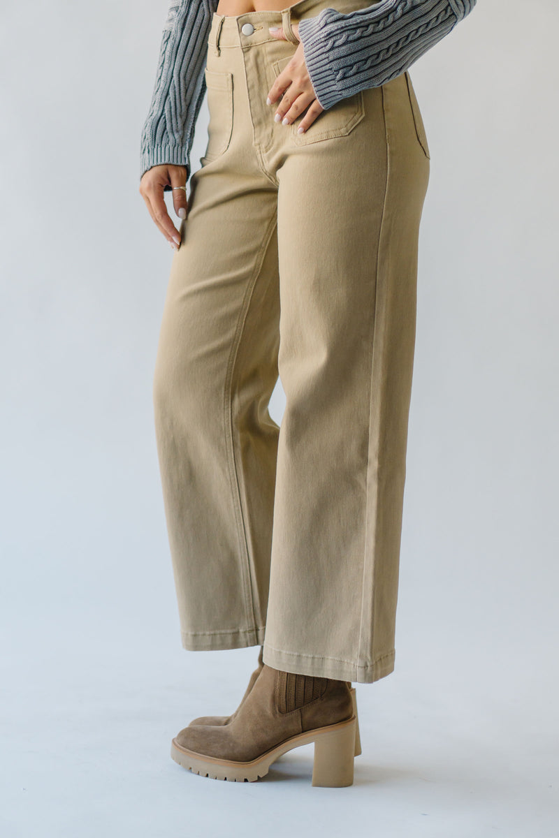 The Rooker Wide Leg Crop Jean in Sandstone